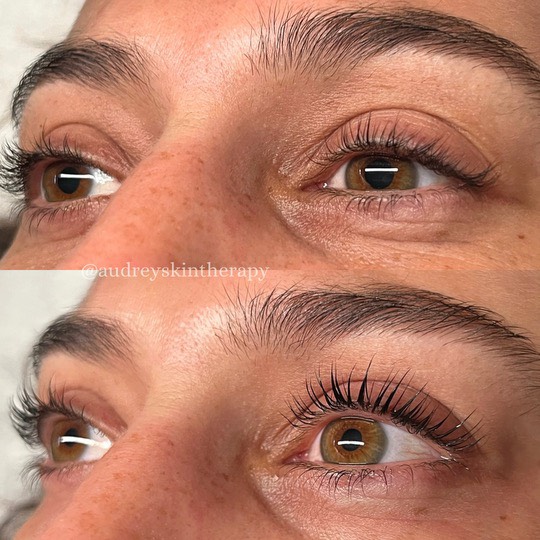 Aria lash lift and tint results